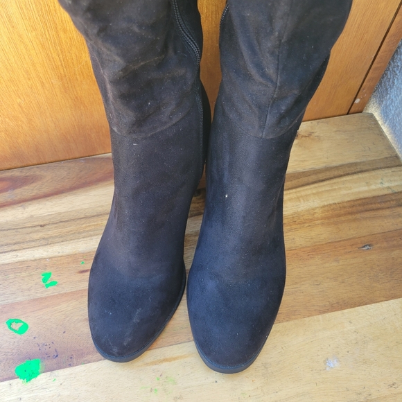 Old Navy Tall Sued Boot Black Jack Size 8 - Picture 5 of 16